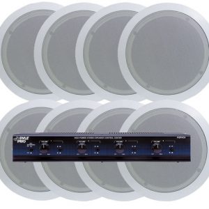 4 Room In-Ceiling Home Speaker System  w/Speaker Selector & Volume Control (KTHSP85P)