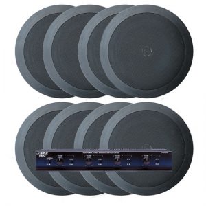 4 Room In-Ceiling Home Speaker System w/Speaker Selector & Volume Control (Black) (KTHSP85PBK)