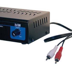 Compact Stereo Power Amplifier - Mini Audio Power Amp, Wired RCA Connectors, Speaker Terminals, 30 Watt MAX (PCA1)