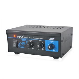 Mini Audio Amplifier - Compact Stereo Power Amp System, RCA Input, Speaker Terminals, 2 x 40 Watt (PCA2)