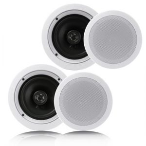 6.5" In-Wall / In-Ceiling Speakers, 2-Way Flush Mount Home Speaker Pair, 200 Watt (PDIC1661RD)