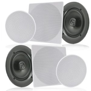 6.5" In-Wall / In-Ceiling Speakers, 2-Way Flush Mount Home Speaker Pair, 200 Watt (PDIC1666)