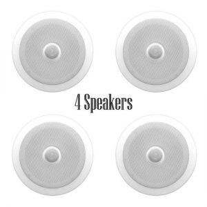 In-Wall / In-Ceiling Dual 6.5-inch Speaker System, Directable Tweeter, 2-Way, Flush Mount, White (PDIC60)