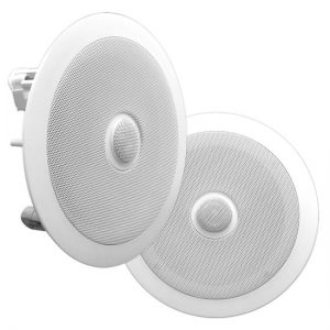 In-Wall / In-Ceiling Dual 8-inch Speaker System, Directable Tweeter, 2-Way, Flush Mount, White (PDIC80)