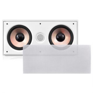 In-Wall / In-Ceiling Dual 6.5'' Center Channel Stereo Sound Speaker System, 2-Way, Flush Mount, White, Single Speaker (PDIWCS62)