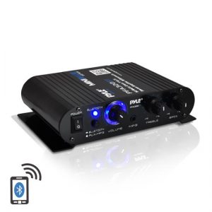 Bluetooth Mini Blue Series Compact Class-T Amplifier, 90 Watt Max Power, Aux (3.5mm) Input, Push-Type Speaker Terminals (PFA320BT)