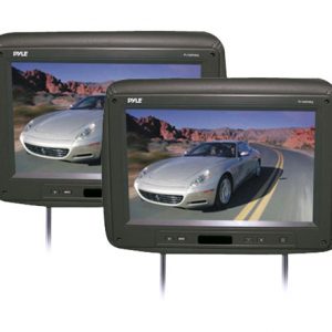 Pair of Adjustable Headrests w/ Built-In 10.2'' TFT Monitor & IR Transmitter (Black Color) (PL102PHRG)