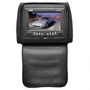 Adjustable Single Headrest w/ Built-In 7'' TFT/LCD Monitor W/IR Transmitter & Cover (Black) (PL72HRBK)