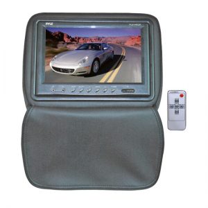 Adjustable Headrests w/ Built-In 9'' TFT/LCD Monitor W/IR Transmitter & Cover (Gray) (PL91HRGR)