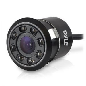 Mini Rearview Backup Parking Assist Camera, Waterproof, Night Vision LEDs, Distance Scale Line Display, Flush Mount (PLCM12)