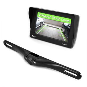 Rear View Backup Camera & Monitor Parking / Reverse Assist System, Includes Waterproof Night Vision Cam, Angle Adjustable, Distance Scale Lines, 4.7'' LCD Display (PLCM4700)