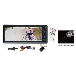 Rearview Backup Camera & Mirror Monitor System, Waterproof Night Vision Cam, 8.1'' Display, Distance Scale Lines, Universal Mount (Front/Rear Vehicle) (PLCM8200)