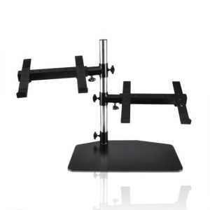 Laptop, Mixer & Studio Equipment Stand Holder Tabletop Mount, Universal Dual Device Placement, Adjustable (PLPTS45)