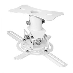Universal Projector Ceiling Mount Bracket with Rotation & Tilt Adjustments Assembled & Quick Release Mechanism (White) (PRJCM6)