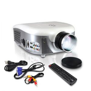 Widescreen Digital Multi-Media LED Projector, 1080p Support, Up to 140'' Viewing Screen, USB Reader, Digital Screen Size Adjustable, Built-in Speakers (PRJD907)