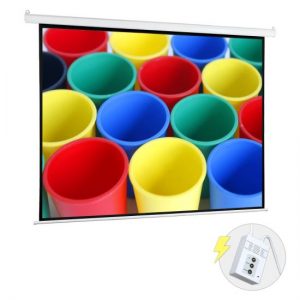72" Motorized Projector Screen, Electronic Automatic Projection Display, Includes Remote Control (PRJELMT76)