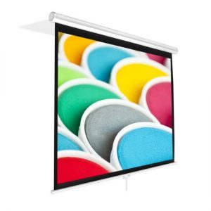 Universal 84-Inch Roll-Down Pull-Down Manual Projection Screen (50.3'' x 67.3'') Matte White (PRJSM9406)
