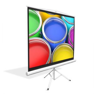72-inch Video Projector Screen, Easy Fold-Out & Roll-Up Projection Display, Tripod Stand Style (PRJTP72)