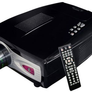 Home Theater Multimedia Widescreen Projector - Up To 100-Inch Viewing Screen, Built-In Speakers & PC Connection Compatible (PRJV66)