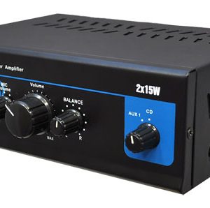 Mini 2 X 15 Watt Stereo Power Amplifier with AUX, CD & Mic Inputs (PTA1)