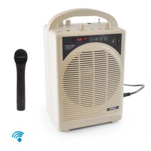 Portable Karaoke PA Speaker Amplifier & Microphone System, Bluetooth Wireless Streaming, Handheld Mic, Built-in Rechargeable Battery (PWMA120BM)