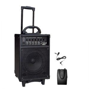 300 Watt Wireless Rechageable Portable PA System With Lavalier Microphone (PWMA260)