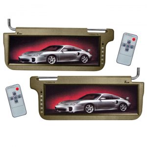 Tview 12.2" Sunvisor Monitor Tan driver and passenger side T1220SVTAN