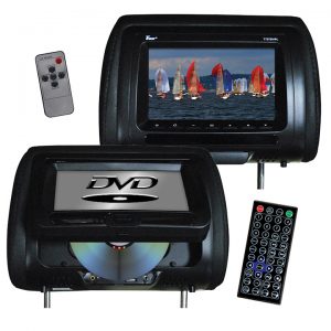 Tview 7" In Headrest Monitor with DVD Player Built in Speakers Remote Black T737DVPLBK